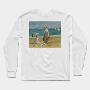 Figures on the Beach by Auguste Renoir Long Sleeve T-Shirt